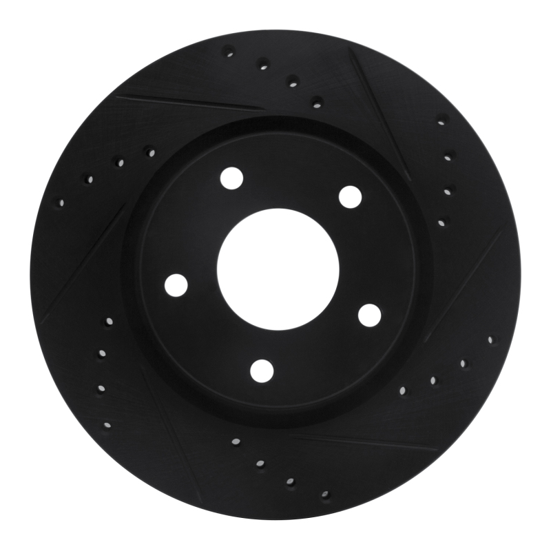Nissan Sentra Brake Rotor (1) - Front Right - R1 Concepts - Drilled & Slotted - Black - `13-`19 Nissan Sentra Brake Rotor (1) - Front Right - R1 Concepts - Drilled & Slotted - Black - `13-`19